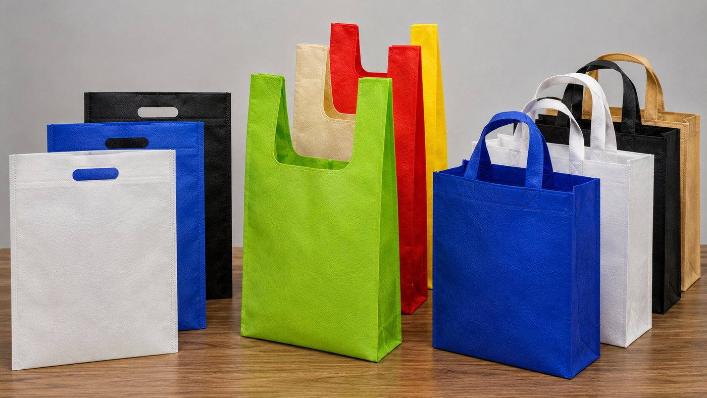 D-cut colourful non-woven bags